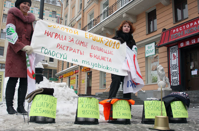 Активисты "Молодежного яблока" показали горожанам растраты чиновников на выставке (фото)